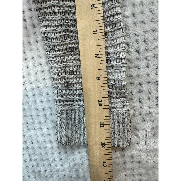 Express Open Shoulder Knit Sweater Womens Size Small Crew Neck Grey Black - Picture 16 of 16